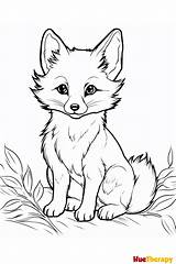 Fox coloring page – Artofit sketch template