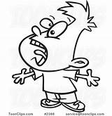 Cartoon Yelling Boy Girl White Drawing Coloring Leishman Ron Pages Line  sketch template