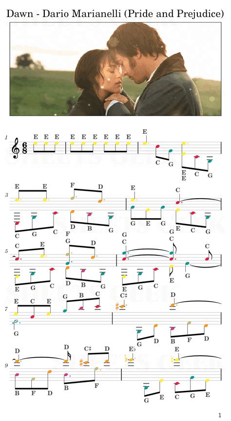 Dawn - Dario Marianelli (Pride and Prejudice) | Easy Sheet Music