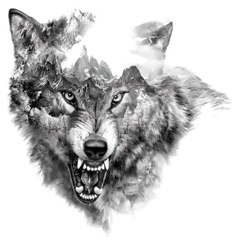 Cool Snarling Wolf Tattoo Design