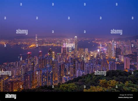 Hong Kong Peak at Night Stock Photo - Alamy