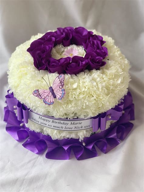 Birthday Cake Memorial Flowers | Silky Bouquets