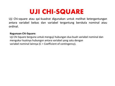 PPT - UJI CHI‐SQUARE PowerPoint Presentation, free download - ID:1893825