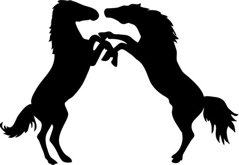 two stallions fighting silhouette | Horse silhouette, Silhouette clip ...