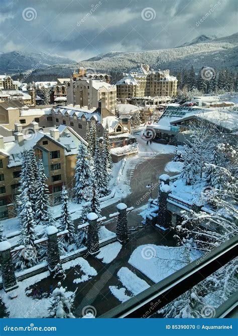 Whistler Village in Winter. Stock Photo - Image of resort, shopping: 85390070