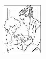 Doctor And Patient Drawing Easy Coloring Page sketch template