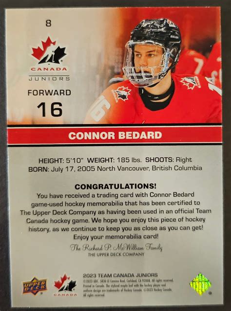 Connor Bedard Team Canada Jersey - 2023 Team Canada Juniors – Pro Shop ...