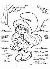 Smurfs Smurfette Coloring Pages sketch template