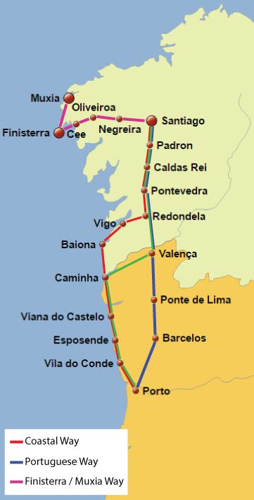 Di meno tradurre Sbaglio camino portuguese coastal route map Riduzione ...