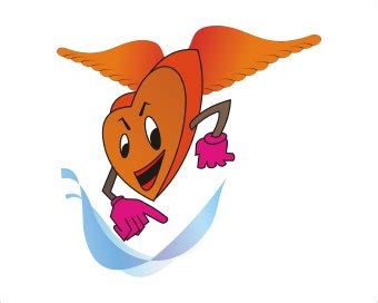 Orange Heart cartoon character clip art