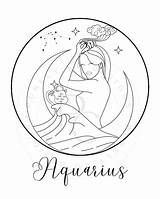 Aquarius Zodiac Printable Coloring Page Wall Art Adult  Etsy Canada sketch template