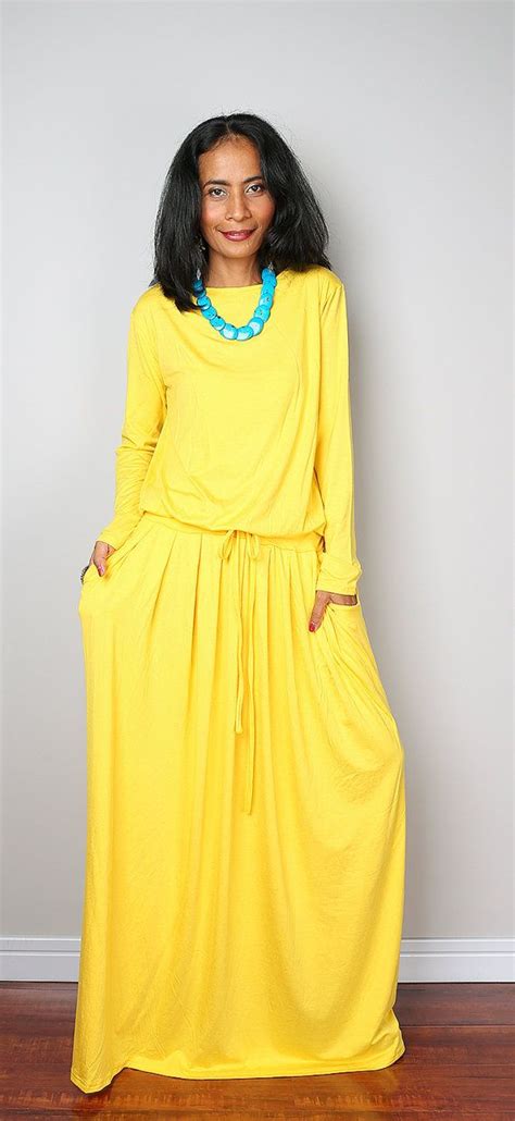 Yellow Maxi Dress Long Sleeve Yellow dress : MODEST | Etsy | Yellow long sleeve dress, Maxi ...