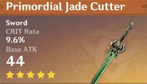 Primordial Jade Cutter - Sword Stats, Passive, and Materials - Genshin DB