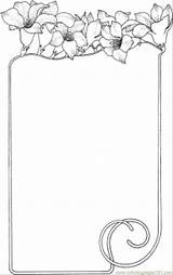 Flower Corner Borders Coloring Page Pages sketch template