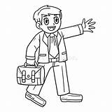 Office Worker Isolated Coloring Page For Kids Stock Vector  sketch template