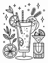 Cocktails coloring Book Pages For Children And adults With Vector  sketch template