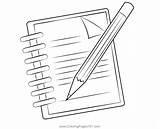 Notebook Coloring Page sketch template