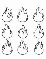 Flame Coloring Fire Flames Printable Pages Template Stencil Templates  sketch template
