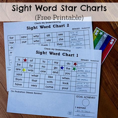 Sight Word Star Charts - ResearchParent.com