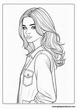 Beautiful Realistic Girl Coloring Page For Teens  Pages sketch template