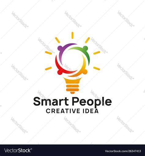 Smart people logo design template creative idea Vector Image