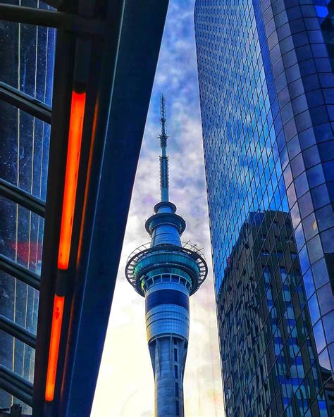 A beautiful view of Sky tower at sunset. (Auckland NZ) Auckland New ...