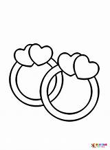 Wedding Rings With Heart Coloring Pages  Ring sketch template