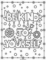 Positive Affirmation Coloring Pages Quotes Sketch Page sketch template