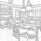 Kolorowanki Kolorowanka Restauracja Druku Kelner Dzieci Pracy  sketch template