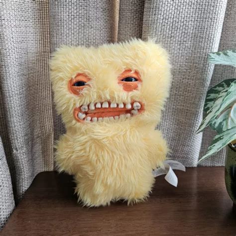 FUGGLER MR BUTTONS Yellow Fluffy Funny Ugly Monster Plush 9" Spinmaster ...