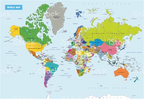 New highly detailed political world map with all countries and their... | Free vector art, Map ...