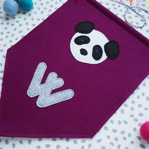 Personalised Panda Pennant Flag By Brown Betty Blue