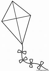 Kite With Bows  Coloring Page Spring sketch template