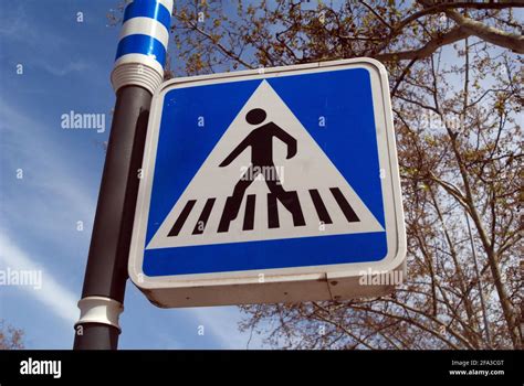 Zebra Crossing Sign Stock Photo - Alamy