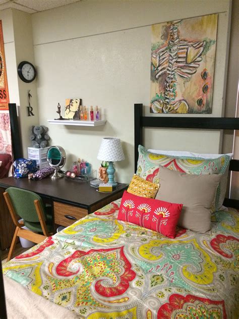 My dorm room #unt #bright | Dorm room, Room, Dorm