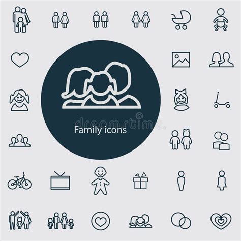 Family Outline, Thin, Flat, Digital Icon Stock Vector - Illustration of health, design: 157294939