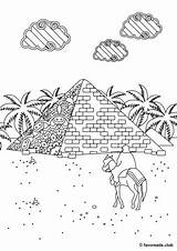 Egyptian Pyramid Coloring Page sketch template