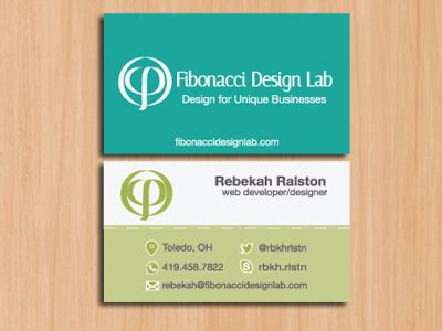 Fibonacci Design Lab Business Cards by Rebekah Ralston on Dribbble