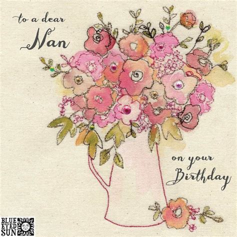 Floral Dear Nan Birthday Card - Karenza Paperie