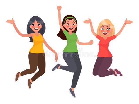 Woman Jumping For Joy Cartoon - img-gimcrackery