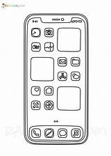 Phone Coloring Page sketch template