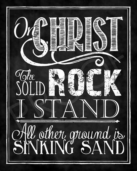 Hymn on christ the solid rock i stand chalkboard style – Artofit