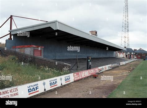 Covered terracing at Doncaster Rovers FC Football Ground, Belle Vue Stadium, Doncaster, South ...