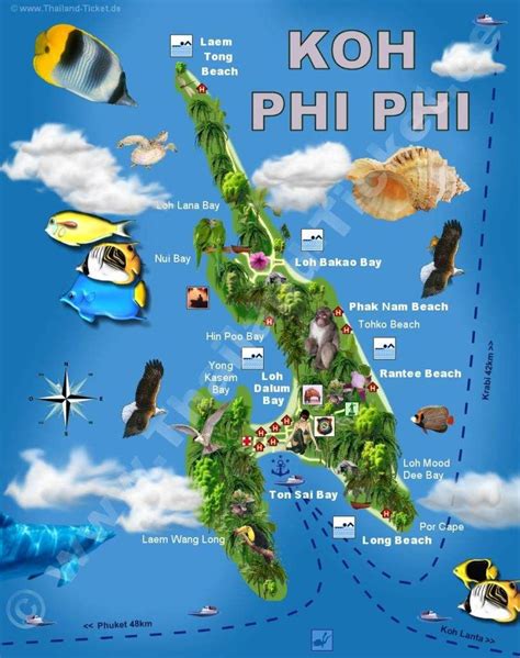 Phi Phi Island Map - Map Of Central America