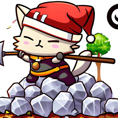 Landscapers Working with Rocks Christmas Kawaii Animal Lovely Cute Cartoon Chibi Style Full Body ...