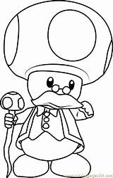 Super Mario Coloring Pages Toad sketch template