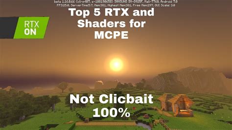 Top 5 Best RTX and Shaders for Minecraft Pe!! - YouTube