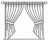 Curtains Coloring Pages sketch template
