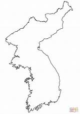 Розмальовка Контурна карта Корейського півострова  Розмальовки для sketch template
