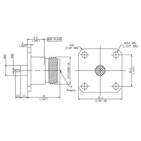 N-Type Series RF Connector, N-Type Bulkhead Flange Connector - Micro RF ...